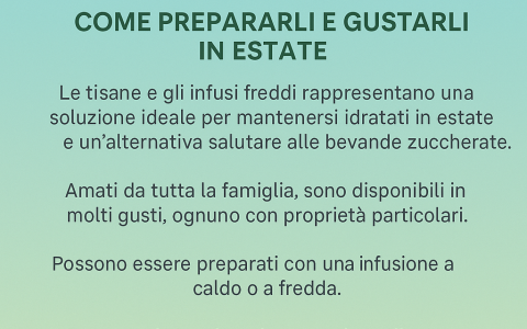Tisane e infusi freddi Tisane e infusi freddi