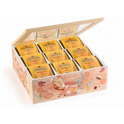 Scatola té/spezie in legno e vetro 9 scomparti