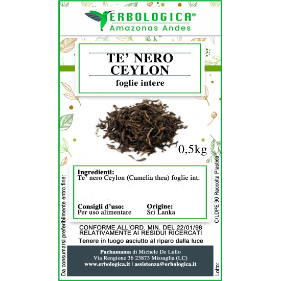 Tè nero ceylon foglie Tè nero ceylon foglie