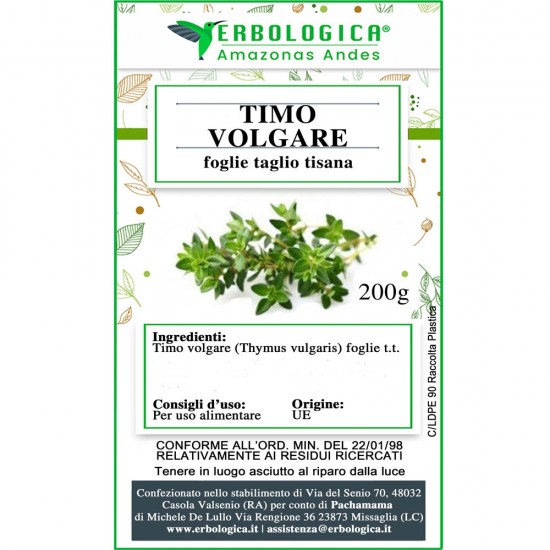 Timo volgare foglie e fiori taglio tisana Timo volgare foglie e fiori taglio tisana