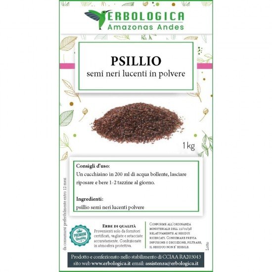 Psillio semi neri in polvere Psillio semi neri in polvere